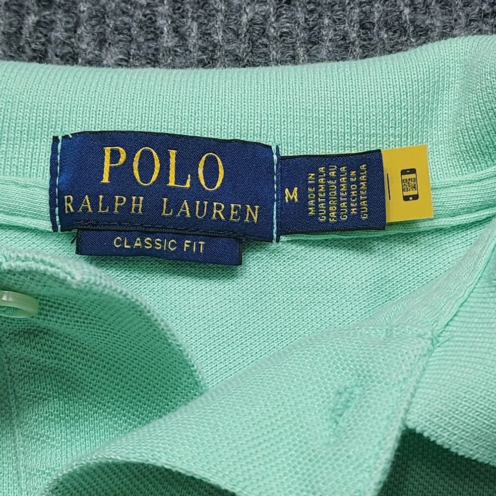 Polo Ralph Lauren Mens Classic Fit Mint Green Short Sleeve Polo Shirt Size Med
